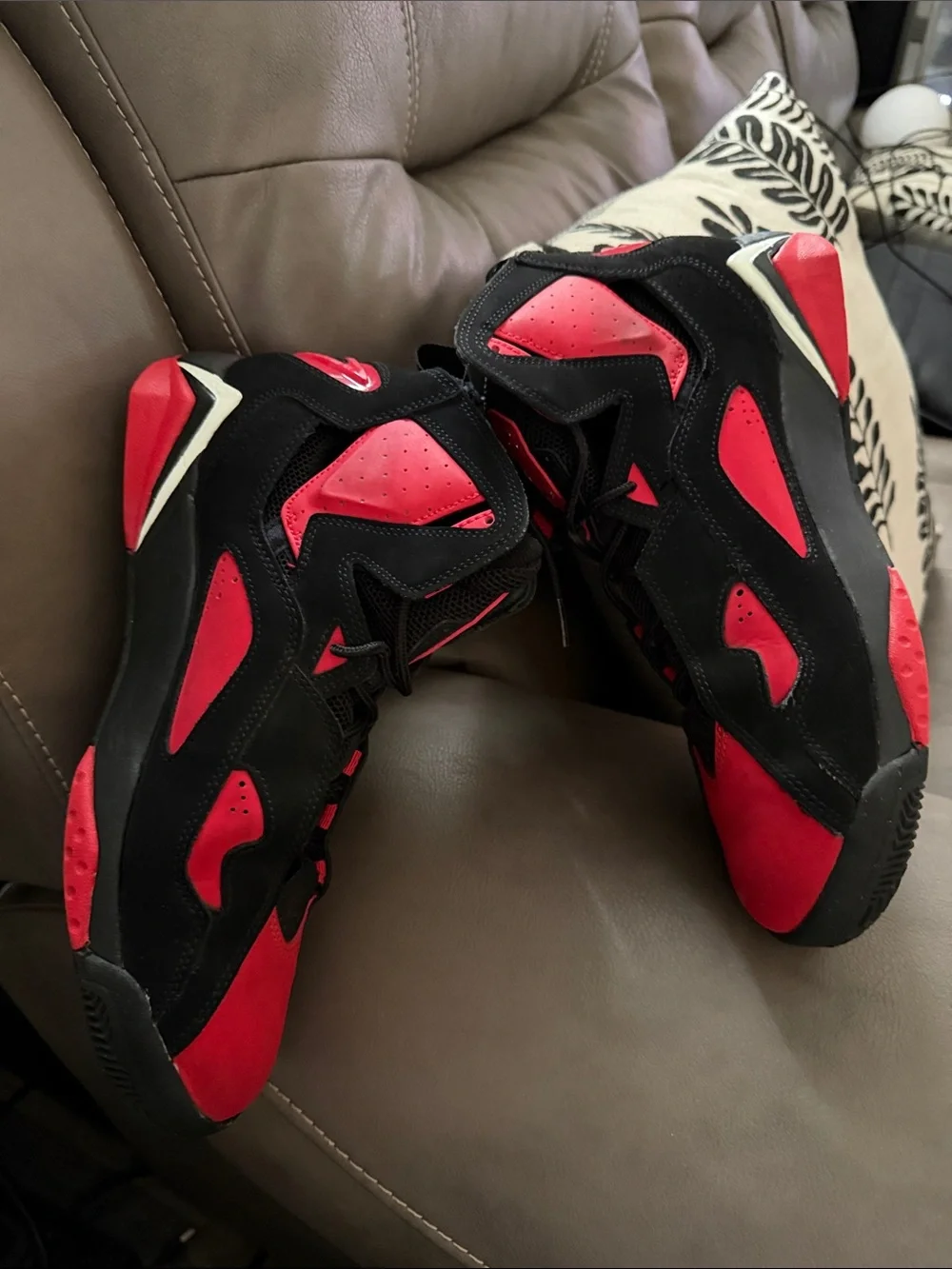 Jordan High-Top Basketball Sneakers in Red and Black